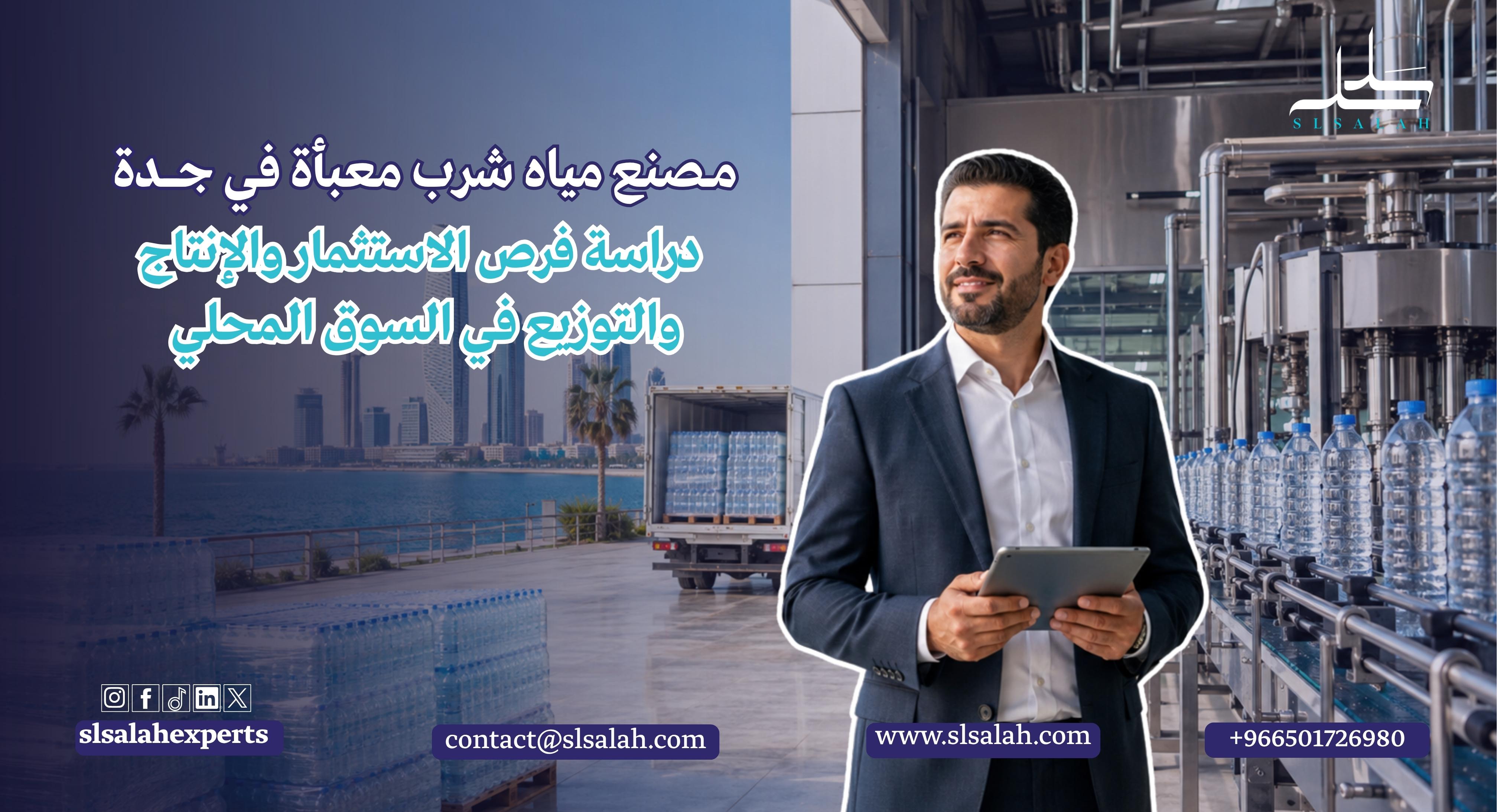 مصنع مياه شرب معبأة في جدة: دراسة فرص الاستثمار والإنتاج والتوزيع في السوق المحلي